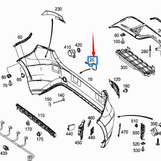 Mercedes-Benz A-Class W176 Rear Tow Hook Cover