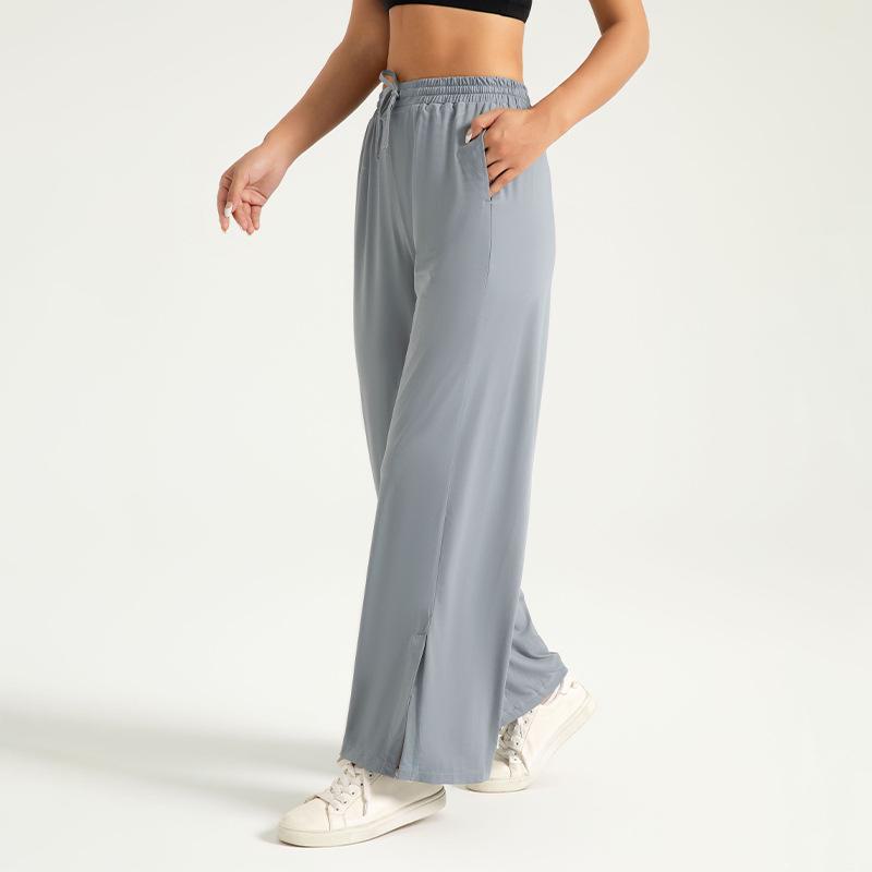 

Женские расклешенные спортивные брюки Juyitang с высокой талией и защитой от ультрафиолета - Nude Ice Feel, широкий дизайн L