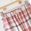 2025 Japanese New Spring and Autumn Couple Checkered Pants Pure Cotton Velvet and Women's Casual Sleepers Home Pants