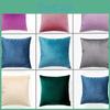 Contemporary Simple Style Solid Color Velvet Pillowcase Home Decorative Cushion Cover