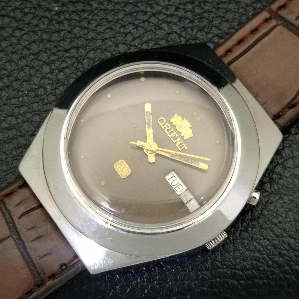 USED ORIENT AUTOMATIC JAPAN 46961 MENS DAY&DATE ORIGINAL DIAL WATCH A432329-2 R111-a432329