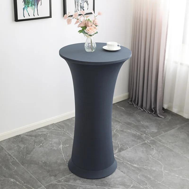 Cocktail Round Tablecloth L Spandex Stretch High Top Round Table Cover for Wedding Banquet Birthday Outdoor Party Bar Fair Table