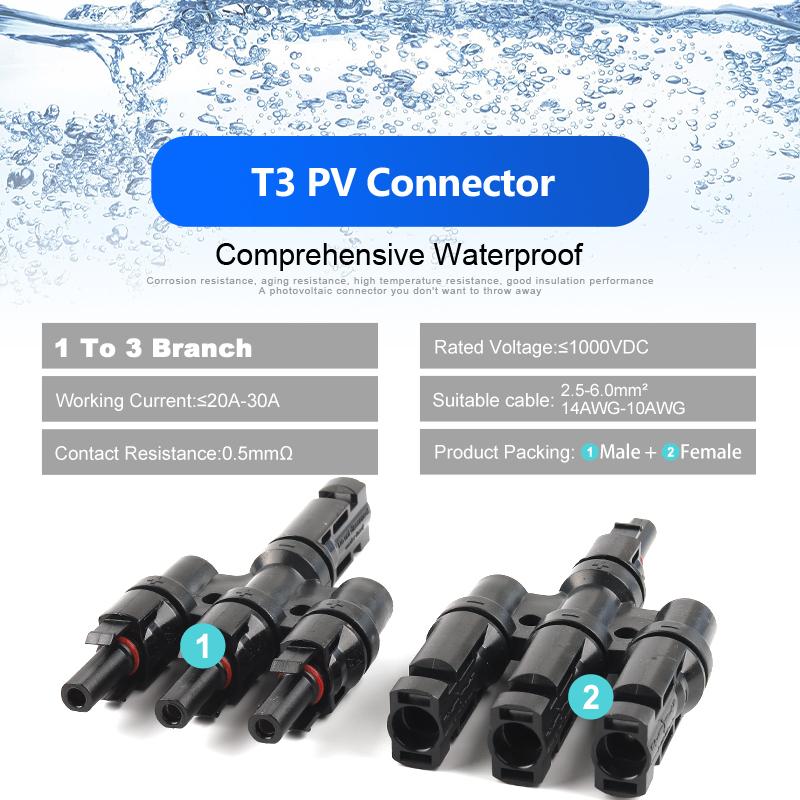 2T/3T/4T/5T/6T Solarmodul Abzweigkabel Stecker Parallelschaltung von Batteriemodulbaugruppe