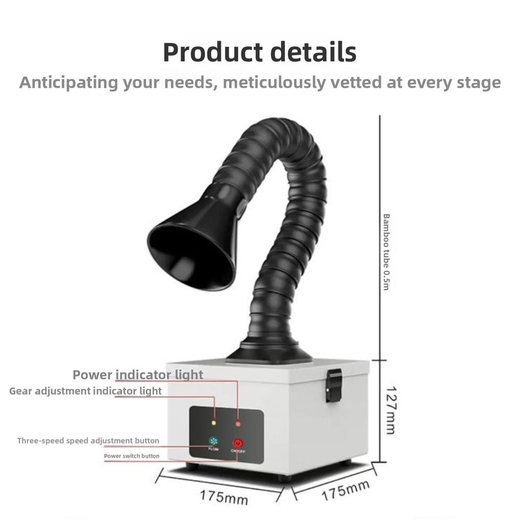 Soldering Fume Extractor Smoke Absorber Adjustable Arm Filter Purifier for Electronics Repair Workstation Lead-Free Solder Smoke