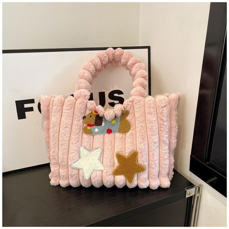 Dachshund Tote Bag Autumn New Cute Girl Shoulder Bag Large Capacity Portable Plush Bag Tide