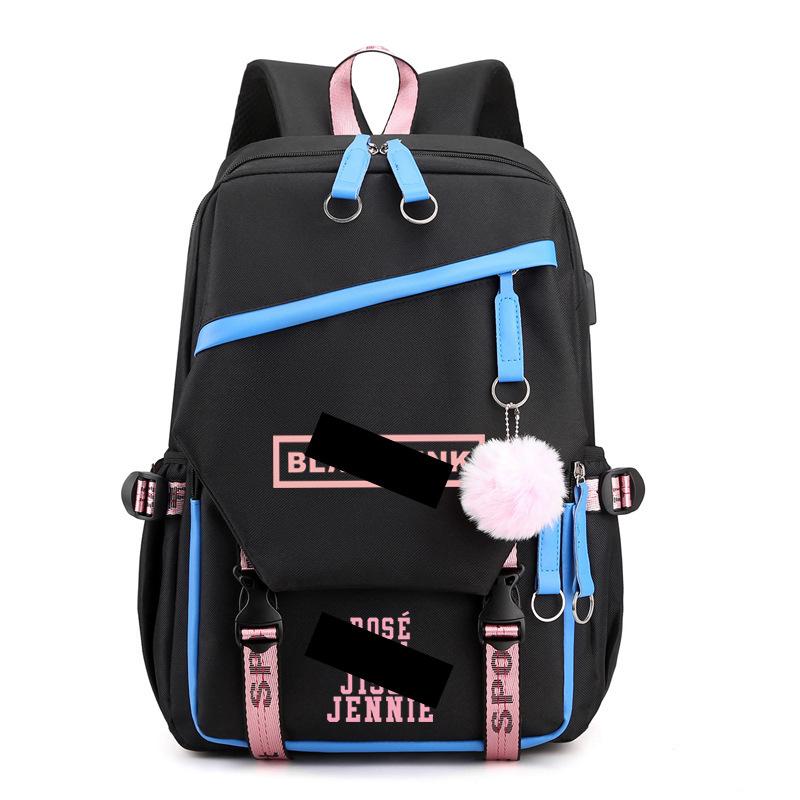Blackpink Korean Girl Group Peripheral Printed Backpack Casual Middle School Student Schoolbag