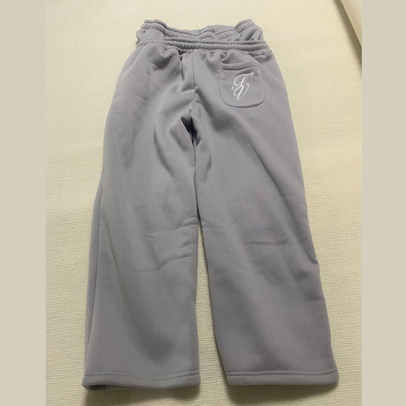 Europäische und amerikanische lässige einfache Paar Stickerei Mode kreative Doppel Taille Falten Jogginghose