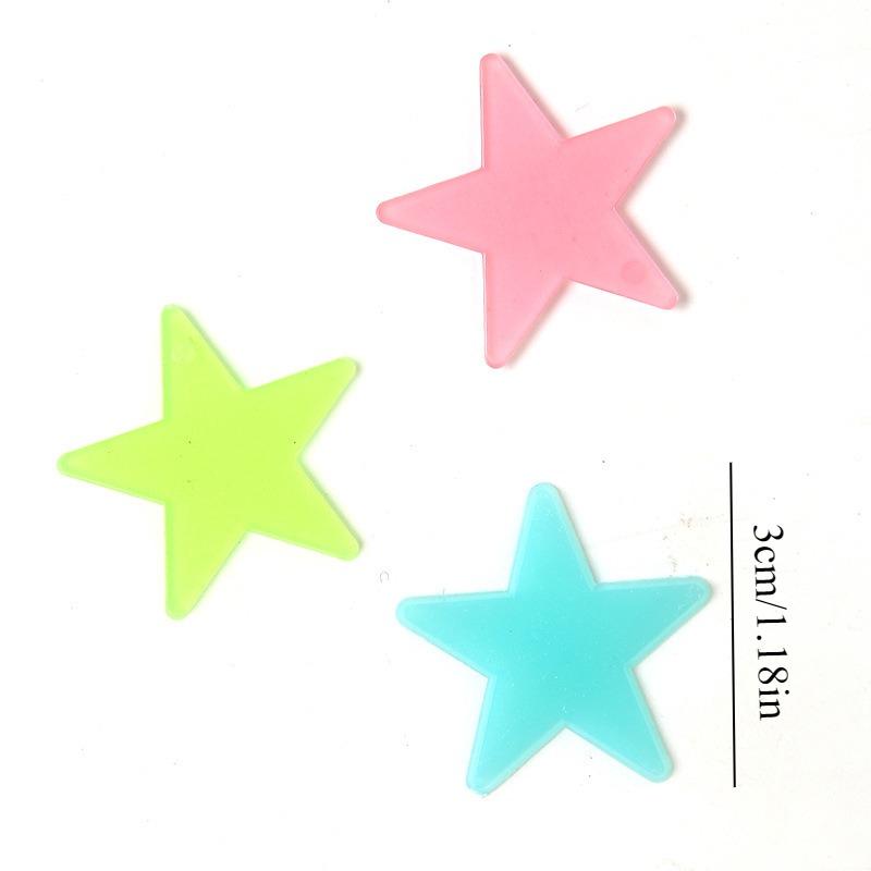 100 Stück Kreative sternförmige dreidimensionale leuchtende Wandaufkleber, Schlafzimmerwand- und Deckendekorative leuchtende Wandaufkleber