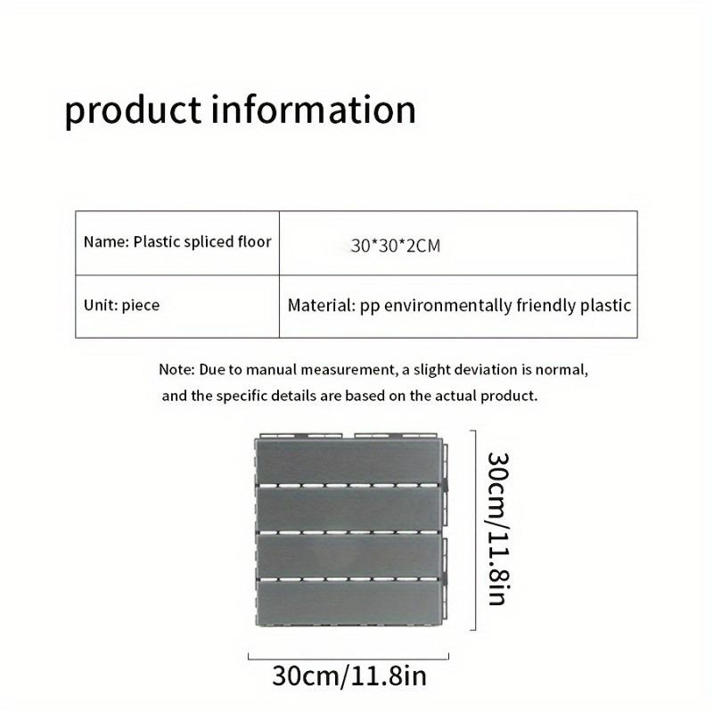 10 Pieces of Wood Plastic Flooring Splicing Waterproof Balcony Outdoor Balcony Flooring Kit, Durable and Easy To Clean