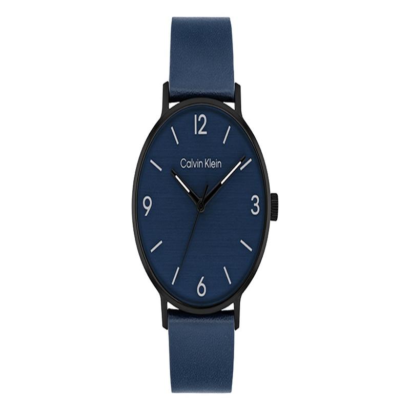 CALVIN KLEIN watch quartz movement leather strap blue dial men s watch simple men s watch 25200436
