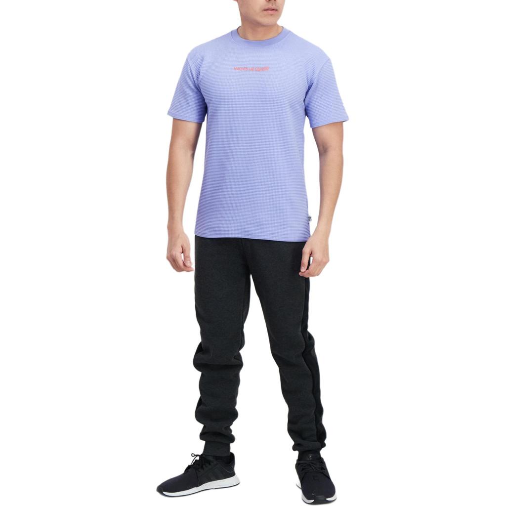 Puma Solid Color Minimalist Letter Casual Short Sleeve T-Shirt Unisex Tops Purple 535792-23