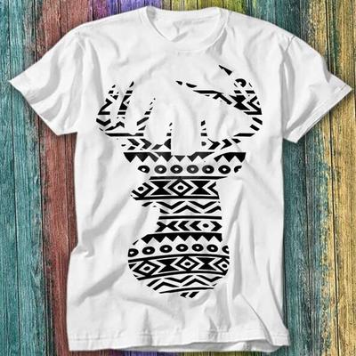 Aztec Deer Stag Doodle T Shirt Top Tee 482