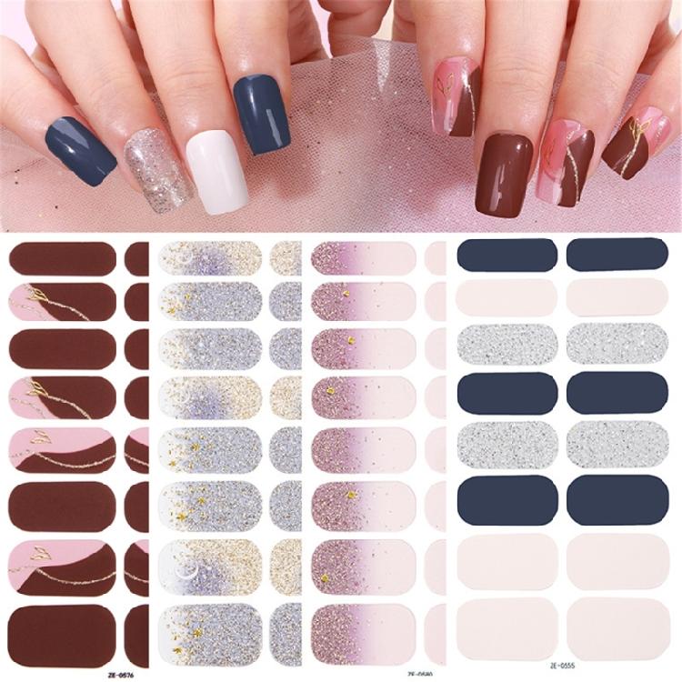 Self-Adhesive Nails Art Sticker Nail Polish Strips Waterproof Gels Nail Strips