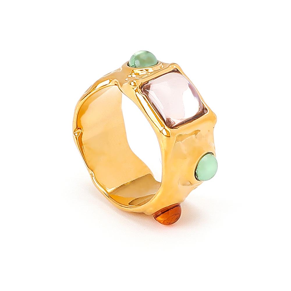 

Европейское и американское ретро кольцо дружбы с цветными бриллиантами - Женские нишевые украшения, не тускнеющие