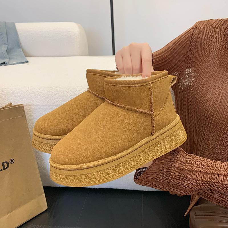 New 2024 hot sale Women Winter Boots Designer Platform Boots for Leather Warm Short Plush women's Ankle Boots Botines Mujer