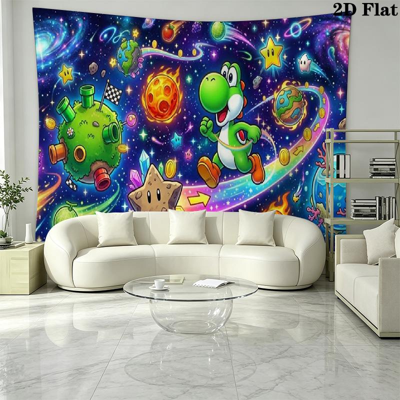 Mario Wall Tapestry Aesthetic Wall Hanging Printed Fabric Blanket Decorative Tapestries for Bedroom Living Room Home Decor