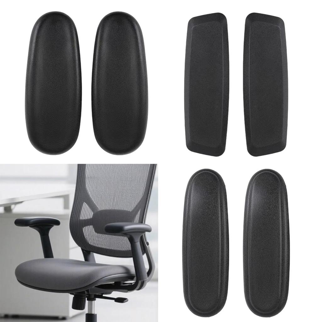 2Pcs Office Chair Armrest Arm Pads Caps Office Chair Arm Rest Accessories Waterproof Easy To Install Spare Parts PU Leather