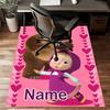 Custom Masha and the Bear Mat Personalized Name, Polyester Washable Indoor Entryway Rug, Gift for Christmas, Easter, Thanksgiving Day
