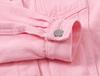 Damen Rosa Frühling Locker Geschnittene Jeansjacke - Kurz, Langärmlig, Übergröße, Lässiger Koreanischer Stil