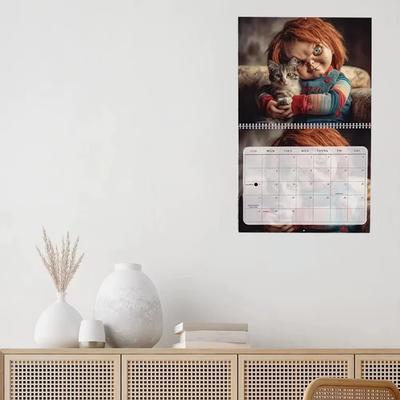 2026 Hangable Scary Cat Themed Calendar Features Animal Prints And A Horizontal Layout Perfect For Offices And Bedrooms