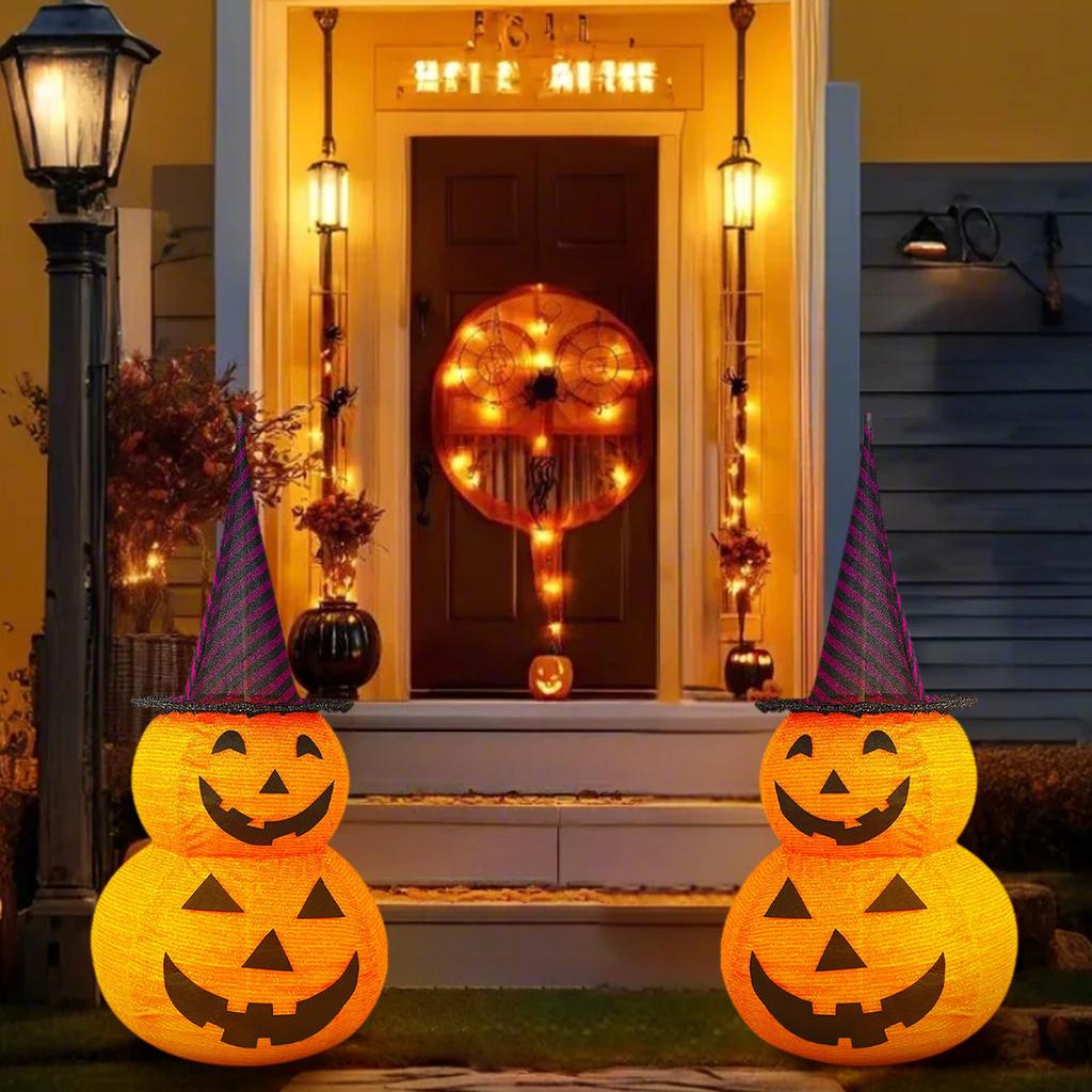 Halloween Pumpkin Decorations, 8 Modes Battery Operated Halloween Lights, Jack-o-Lantern Pumpkin Lights For Indoor Outdoor Home, Party, Yard