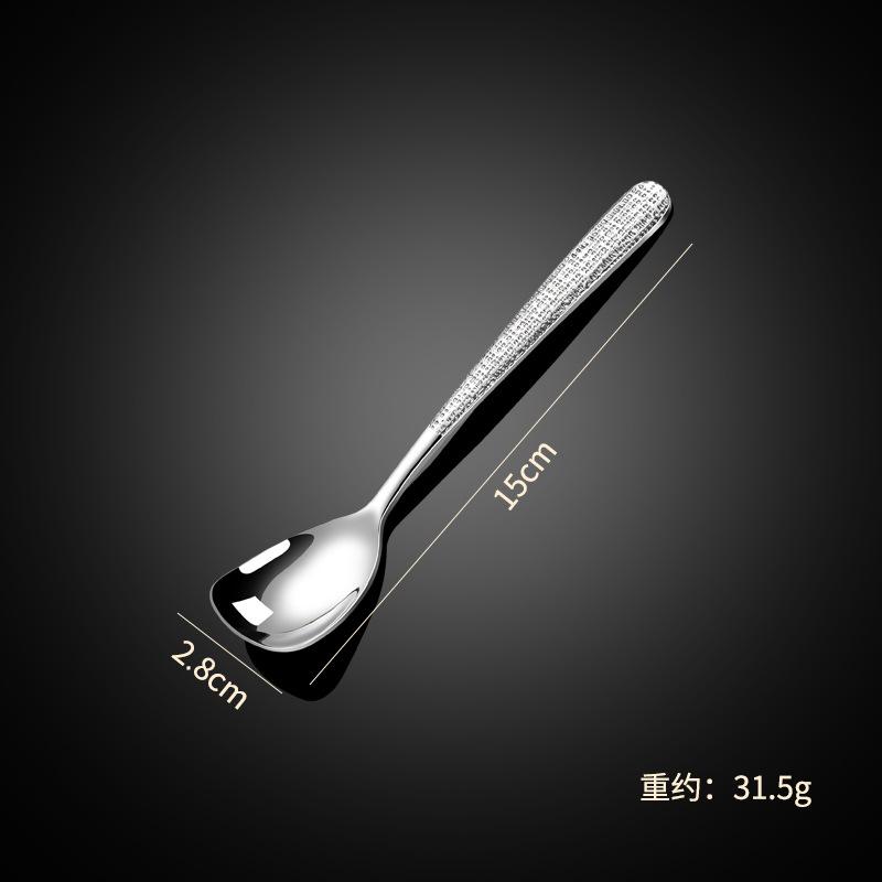 304 stainless steel spoon tableware elegant star diamond cloth crack western food steak knife fork spoon dessert spoon