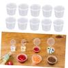 NUOLUX 50-Piece Clear Dressing Container with Lid, Plastic Para Postless Sauce Pot with Lid, Portion Cup with Lid, 1 Oz Salad Dressing Container
