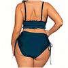 Large Size Swimsuit For Women 2-piece Set, Removable Shoulder Straps, Sexy Split Women's Bikini, Vacation Swimsuit