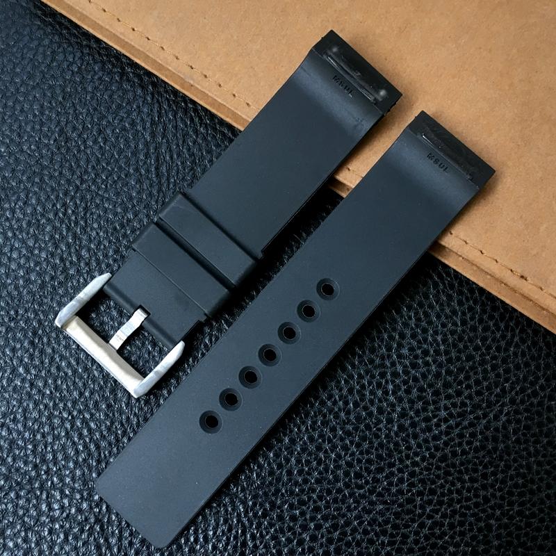 23mm Schwarz Braun Weiß Grau Gummi Silikon Uhrenarmband Für Cartier Santos Tank Nadel Schnalle Armbanduhr Armband Armbänder herren