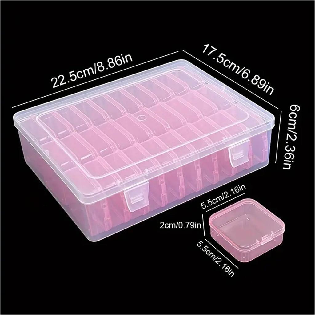 Multifunctional 30 Slot Clear Sturdy Plastic Organizers Home Accessory for Beads Jewelry and Small Items Storage