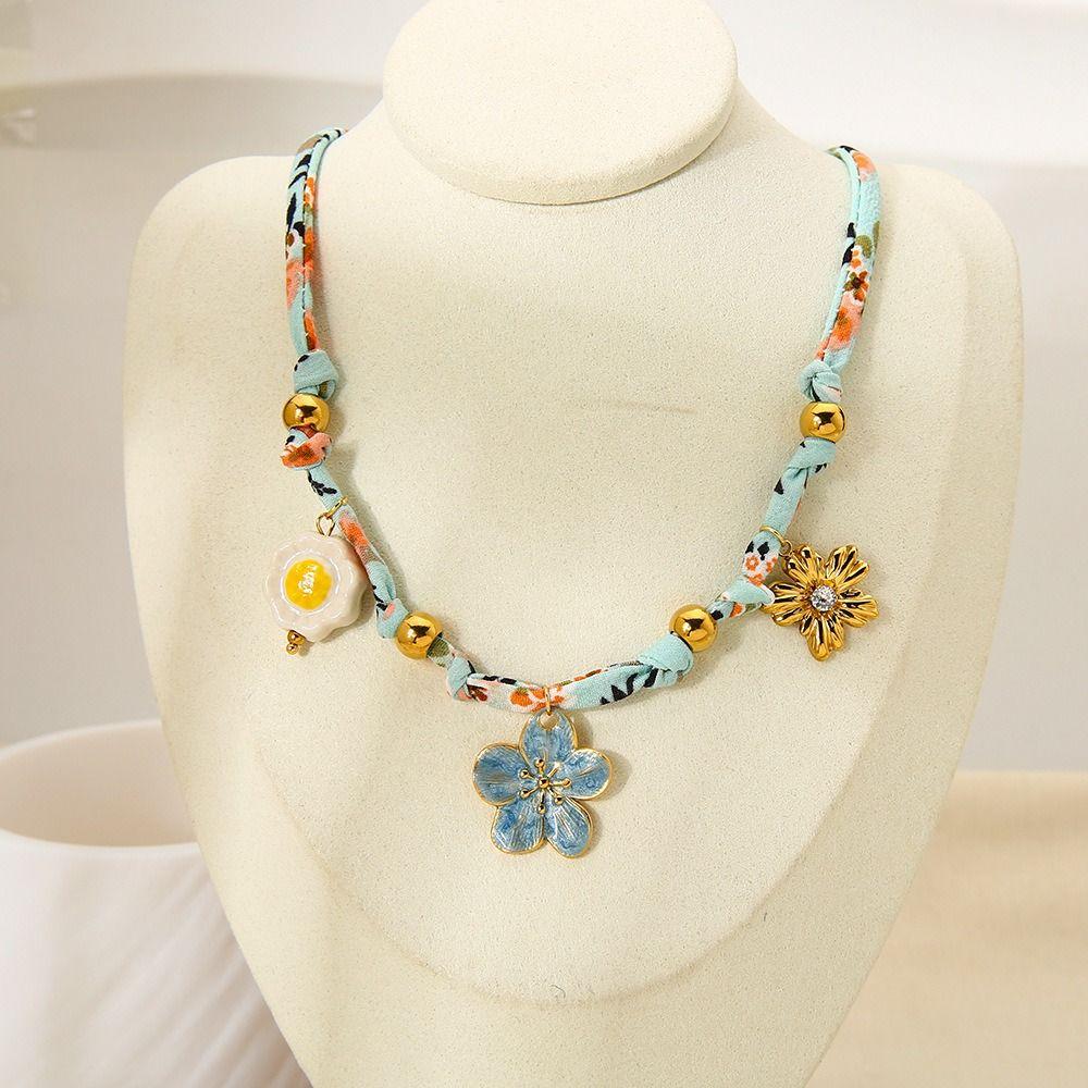 Jelly Fish Beach Ocean Series Necklace Starfish Blue Bead Necklace  Girls