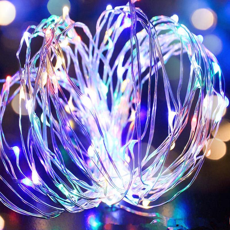 

Світлодіодна гірлянда з мідного дроту на батарейках-таблетках - Багатокольорове декоративне подарункове світло