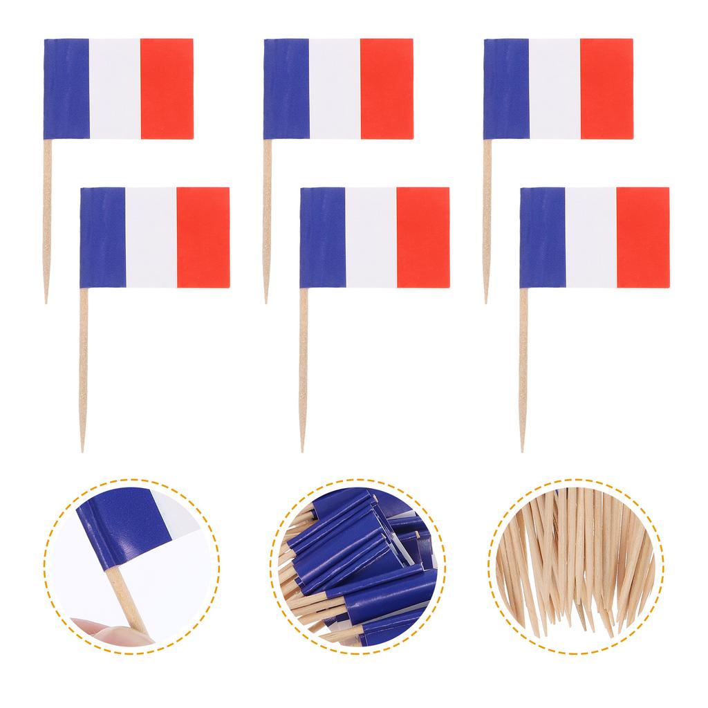 100Pcs Flag Cake Decoration Toothpicks Chic Design Cupcake Toppers Party Food Picks Kids Toothpick Flags Cupcake Picks