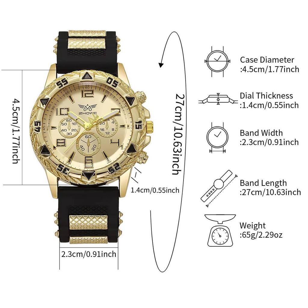 Mode Herren Quarz Uhr mit großem Zifferblatt Lässiges Silikonarmband Sport Armbanduhren Reloj Hombre