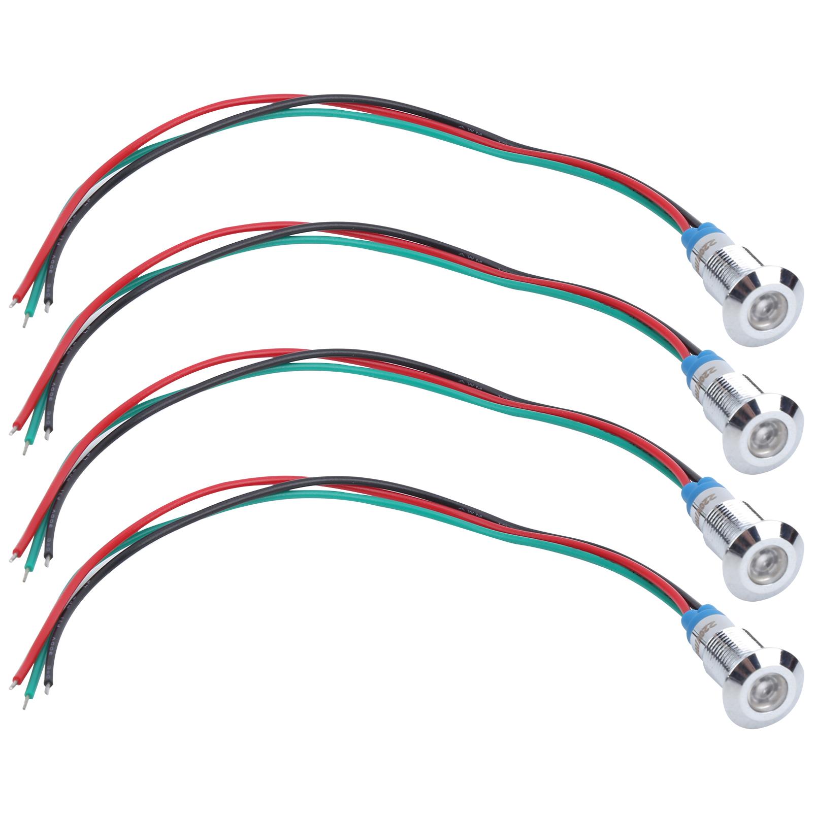 

4 комплекта светодиодных индикаторов, сигнальных ламп, 2 цвета, общий анод, водонепроницаемый, металлический, 8 мм, 220 В(Rouge vert ) красный/зелёный