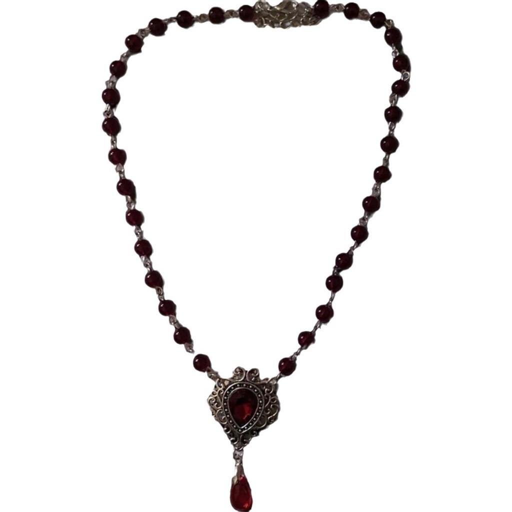 Gothic Rose Pendant Necklace With Cross Chain Alloy Jewelry For Women And Men