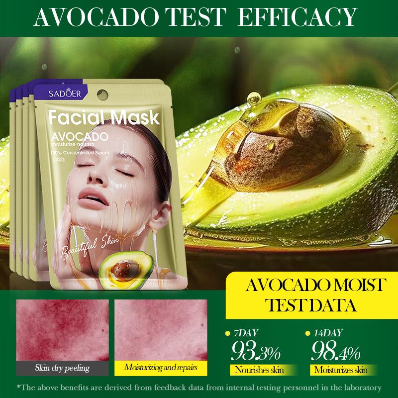 3pcs Avocado Plant Mask 25ml Deep Hydrating Moisturizing Moisturizing Mask Skin Care Products