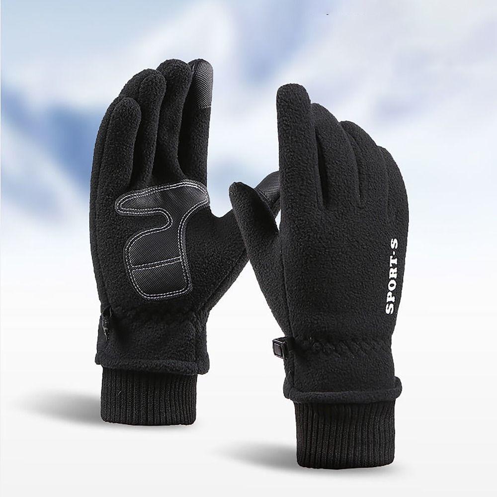Windproof Touch Screen Gloves Thicken Finger Flip Cover Gloves 2023 New Ski Gloves  Autumn Winter