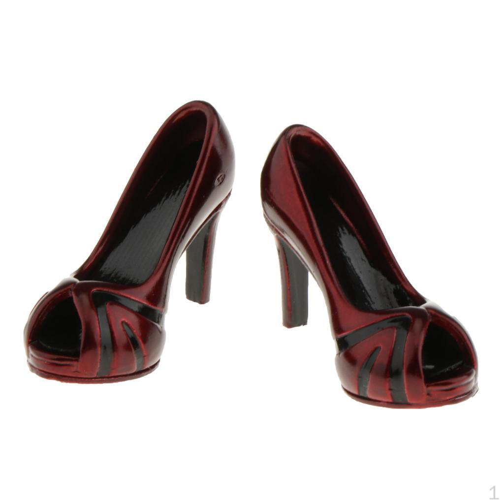 Paar 1:6 Damen Stilettos High Heels Schuhe Sandalen für 12 Zoll Kumik Actionfigur CY Girls