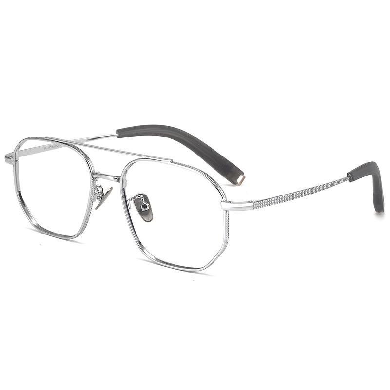 IP Electroplating Pure Titanium Men Eyeglasses Optical Prescription Myopia Customized Frame Large Face Ultralight Eyewear