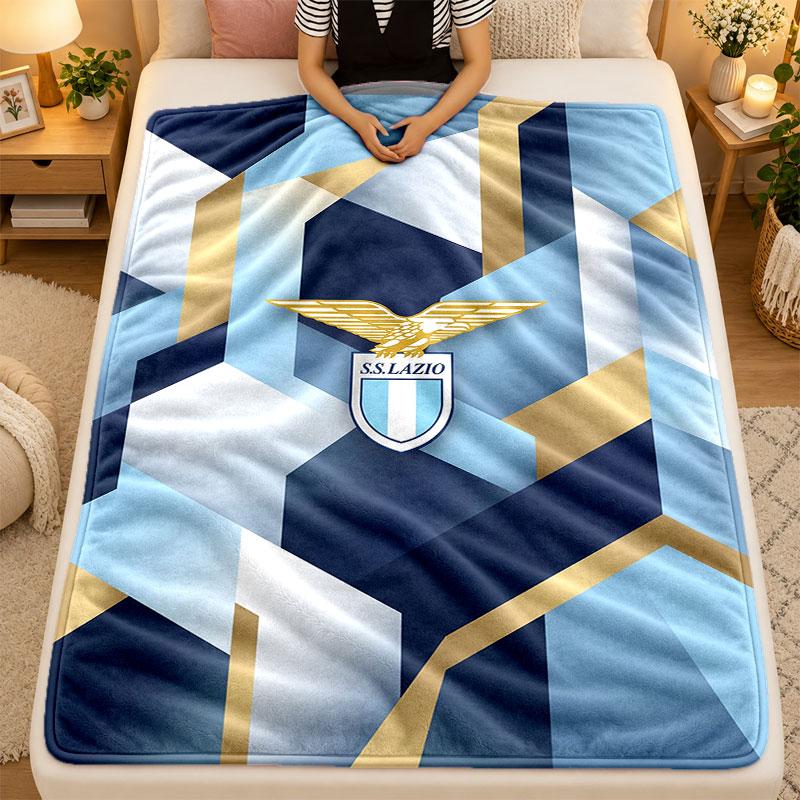 Flannel BlanketLazio FC Warm Soft Throw Blanket for Indoor Sofa Bed Living Room Use