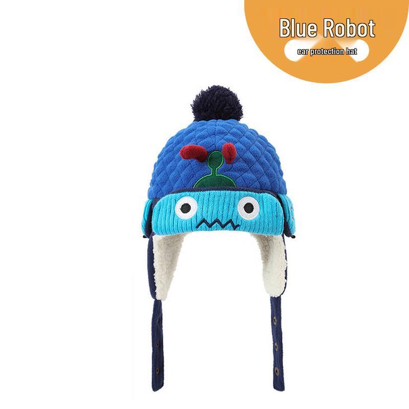 

Lemonkid Blue Robot Kids Plush Warm Beanie