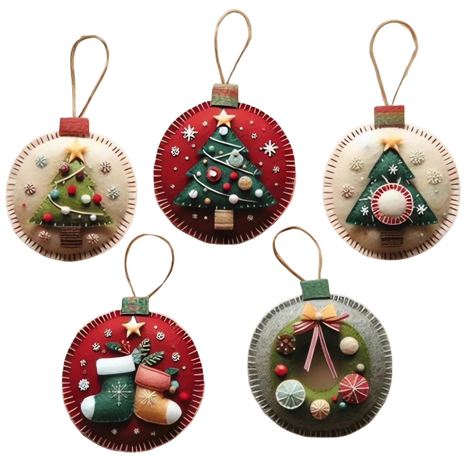 

Felt Ornaments Craft Set Sewing Supplies Christmas Decorations Set Multi-Purpose Holiday Shapes Felt Patch Suit for Family Fun