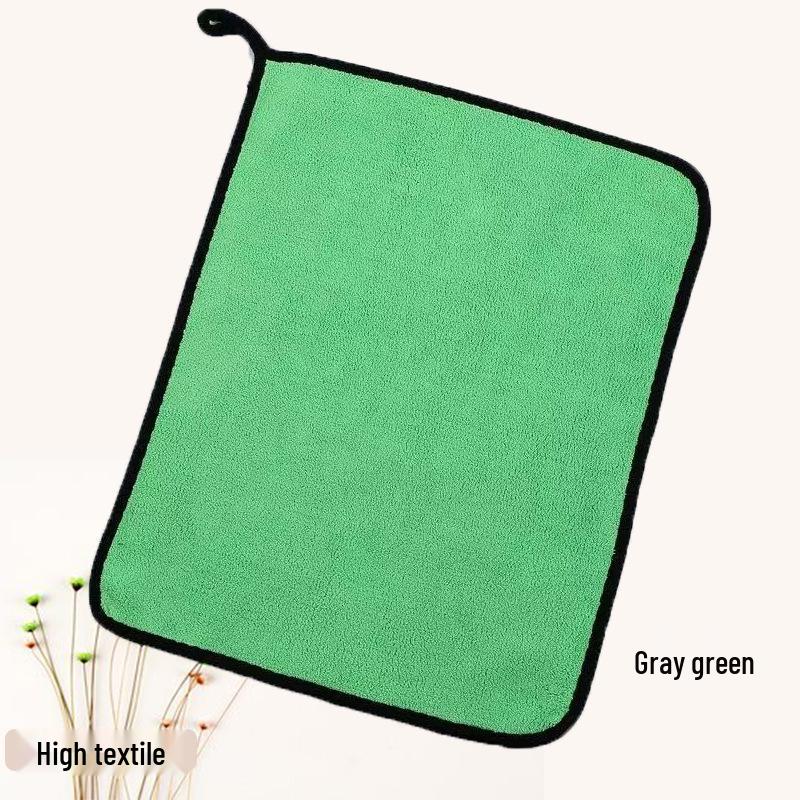 

Super Absorbent Quick-Dry Pet Towel Blanket for Large Dogs and Cats 350g 23x23 сірий колір/зелений