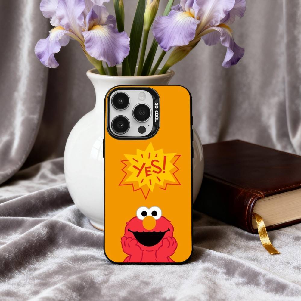 C-Cartoon R-Red cute A-Elmo-O  Phone Case For iPhone17,16,15,14,13,12,11 Plus,Pro Max Black Candy silver phone case