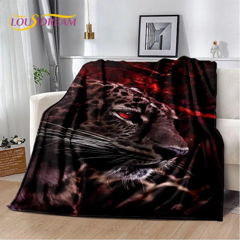 3D Animal Leopard Cheetah Cartoon Beast Soft Plush Blanket,Flannel Blanket Throw Blanket for Living Room Bedroom Bed Sofa Picnic