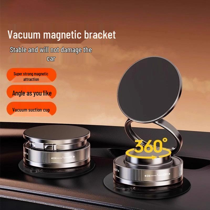 Universal Magnetic Car Phone Holder with Vacuum Suction for Dashboard and Desktop
