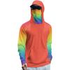 Lightweight Long Sleeve Hoodie Shirt with Integrated Face Cover Sun Protection Rash Guard Top for Outdoor Activities