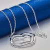 925 sterling silver 16-30 inch exquisite double layered heart-shaped pendant necklace for women's fashionable wedding jewelry
