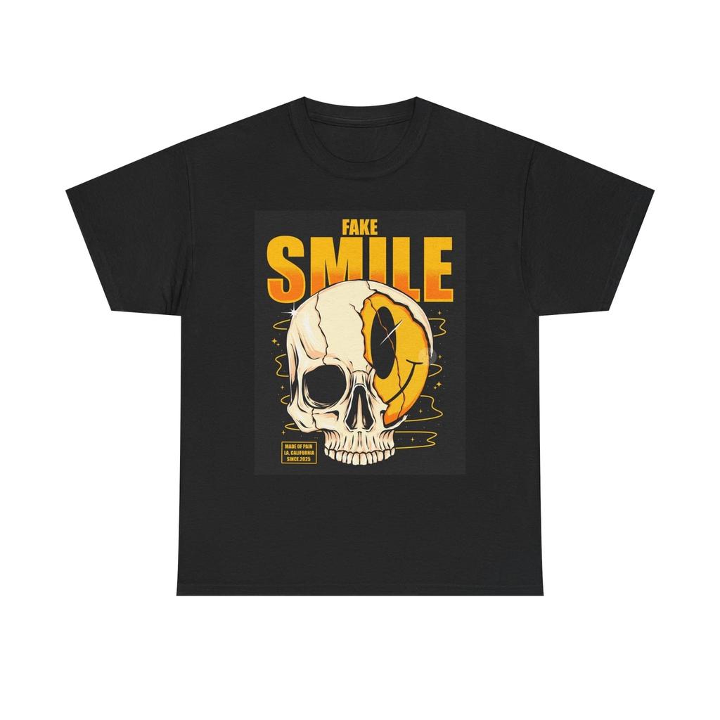 Men's and Women's T-shirts Fake Smile Graphic